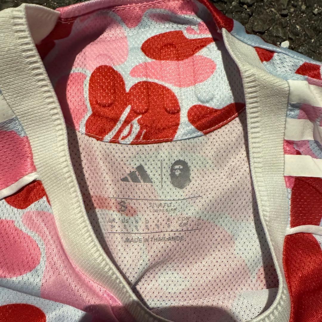BAPE × adidas コラボ カモ ゲームシャツ トリコロール S 希少