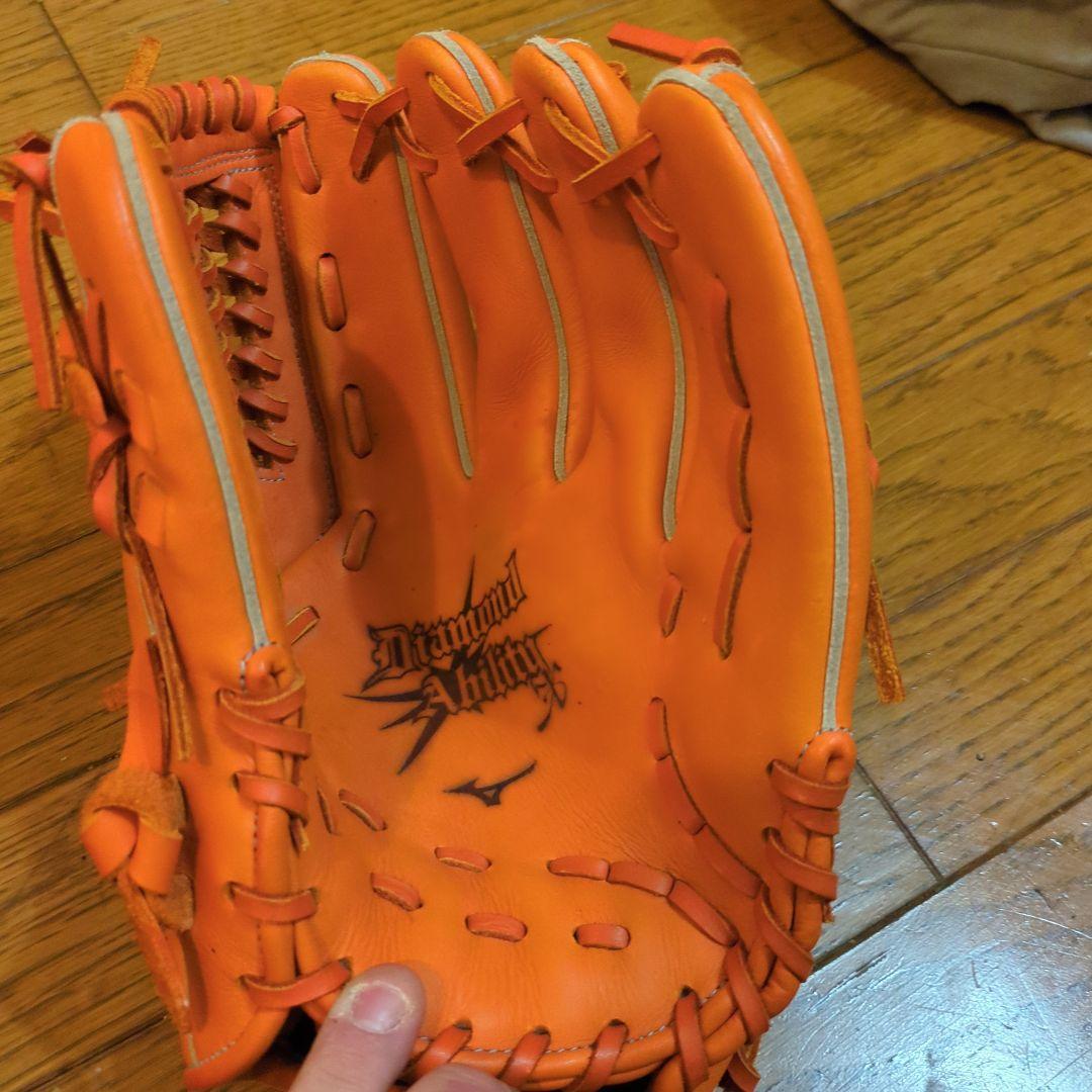 ミズノ ダイヤモンドアビリティクロス　一般用軟式野球　グローブ オレンジ　内野