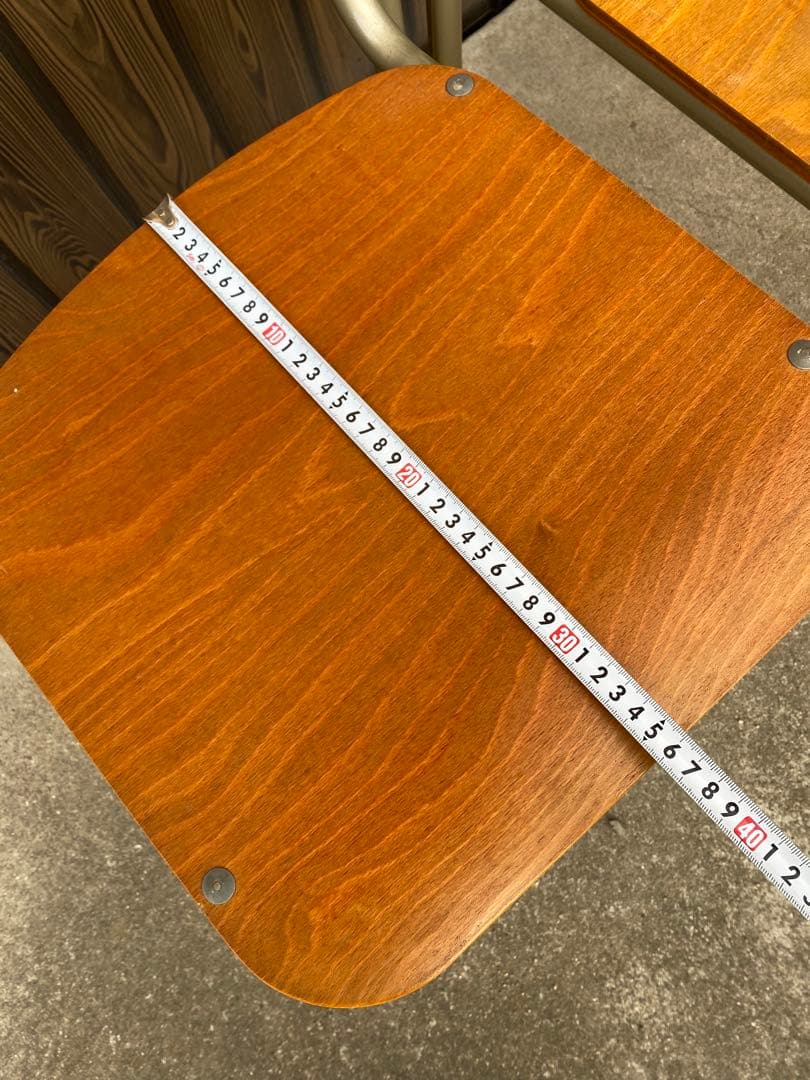 木製　スタッキングチェア　2脚　レトロ　学校イス　ヴィンテージ　什器　カフェ