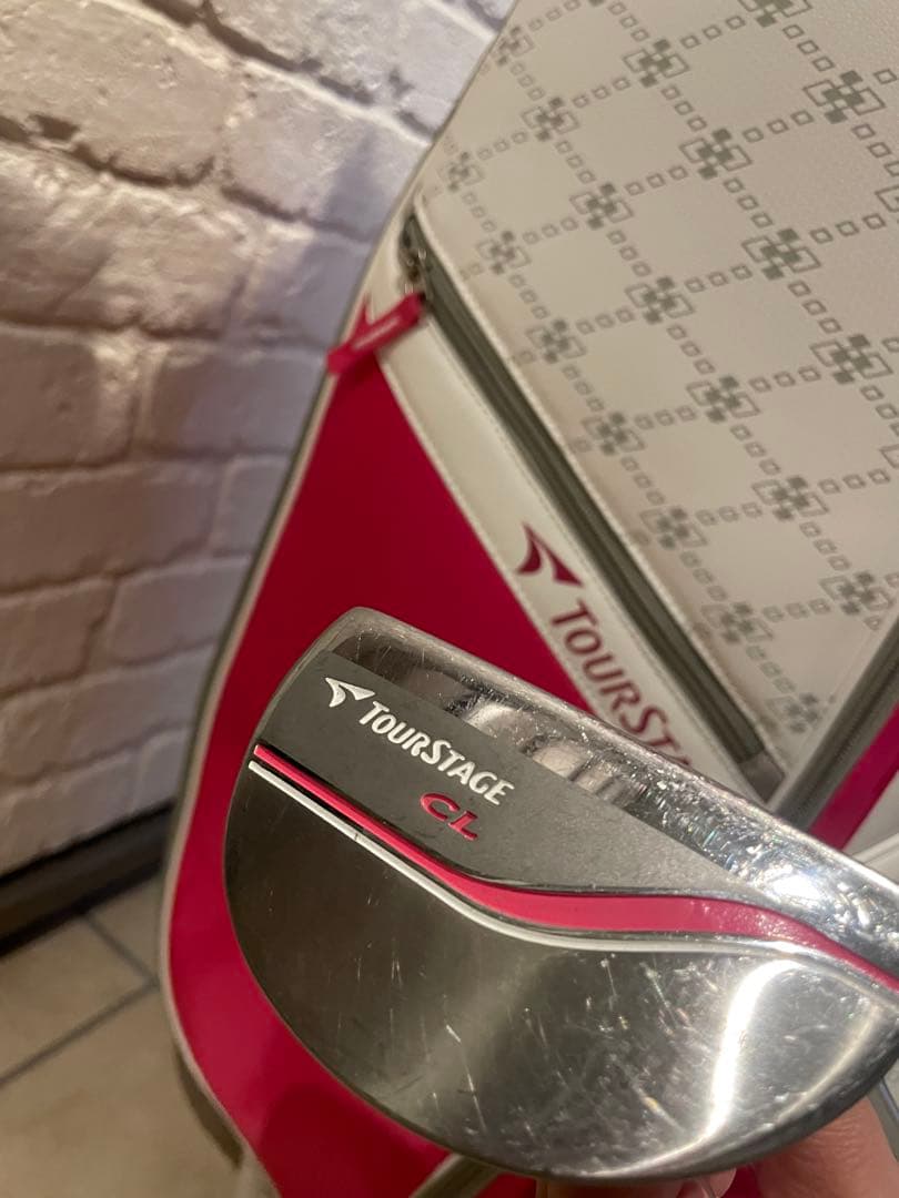 ツアーステージレディースキャディーバッグとパターセット　ピンク