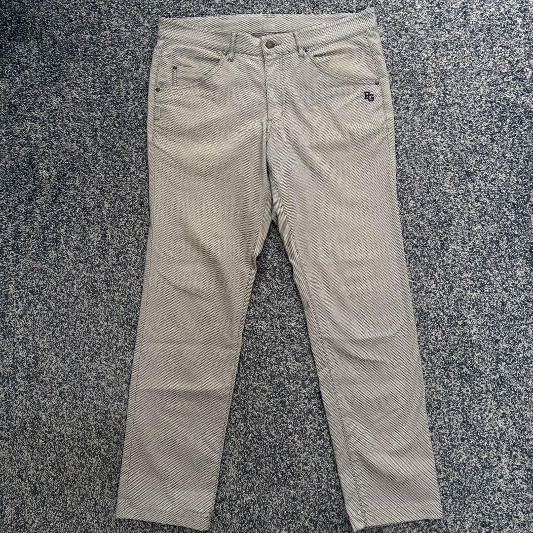 パーリーゲイツ　総柄　ストレッチ　パンツ　ゴルフウェア　グレー系　サイズ6