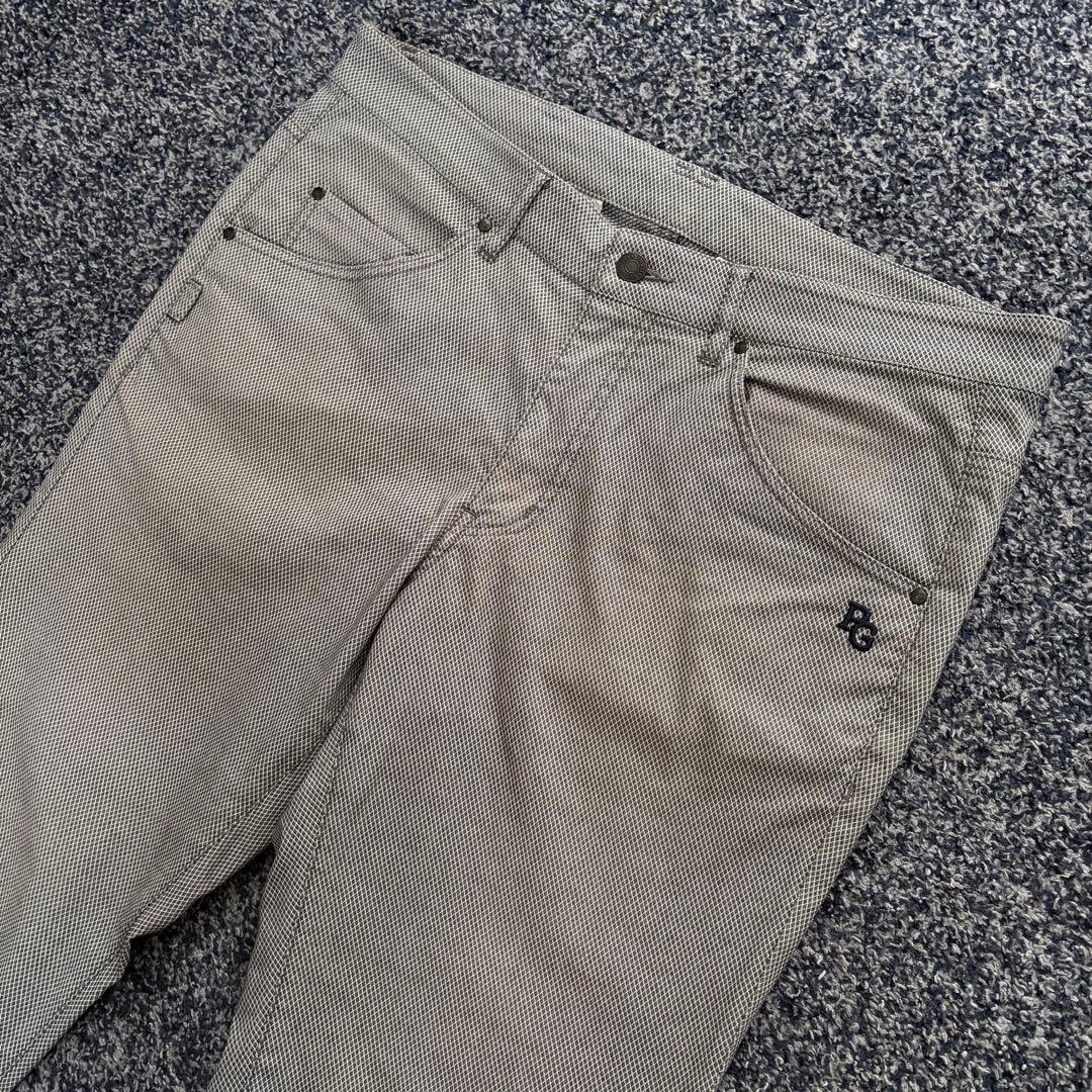パーリーゲイツ　総柄　ストレッチ　パンツ　ゴルフウェア　グレー系　サイズ6