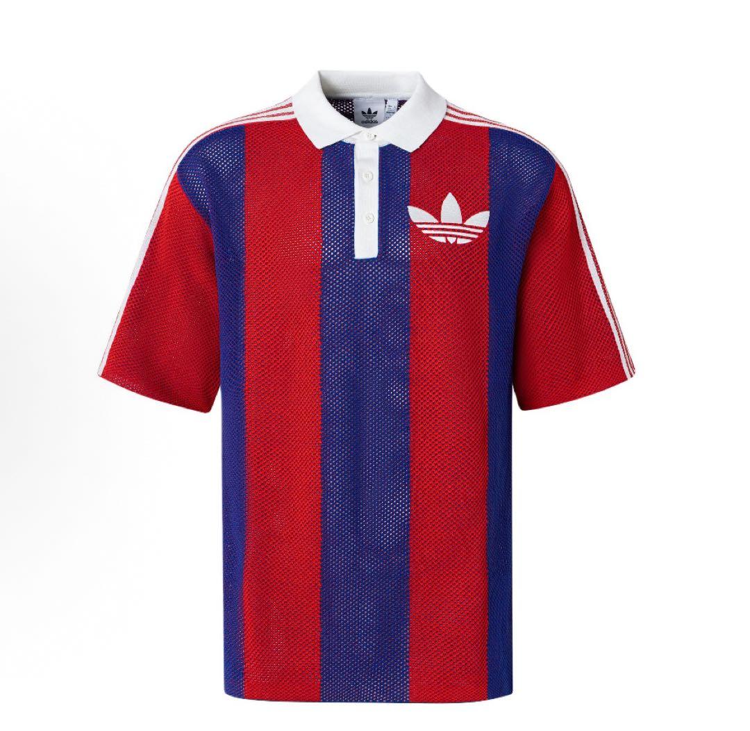 新品L Adidas ショートスリーブ ポロシャツ レッド　JL5987