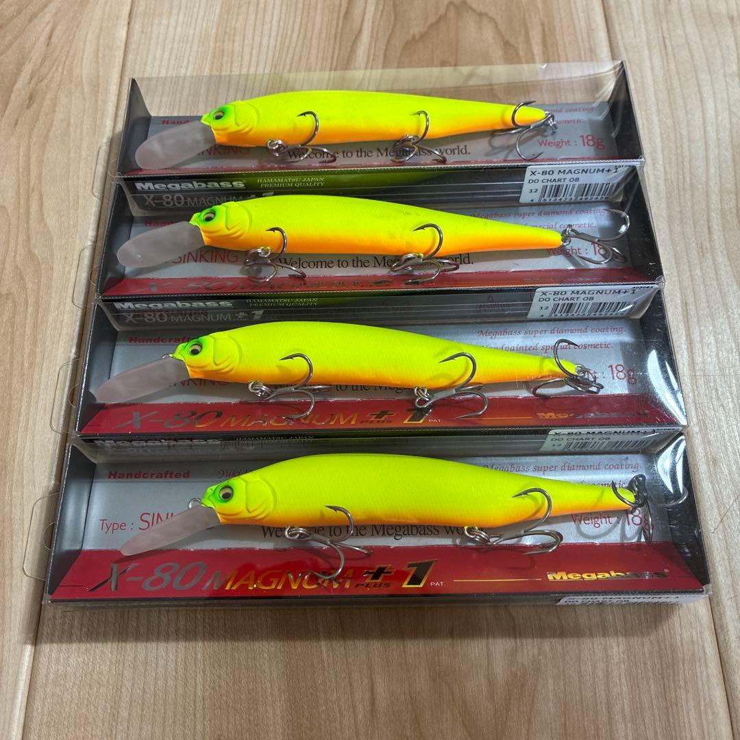 Megabass X-80 MAGNUM＋1 ドチャート　4個セット