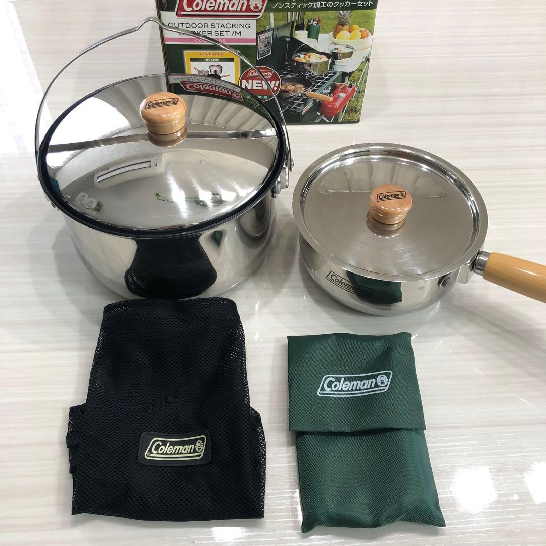 【新品あり】Colemanコールマン クッキングセット&折りたたみ式トップグリル