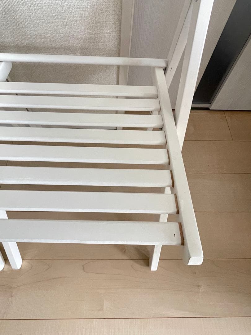 イケア　IKEA 折りたたみチェア　3脚セット　ホワイト　折り畳み椅子