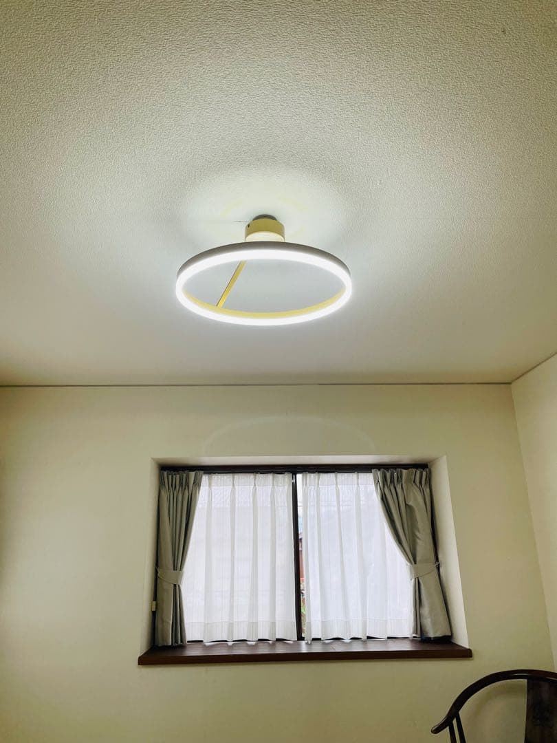 【美品】北欧風 LEDシーリングライト 調光調色 リングライト