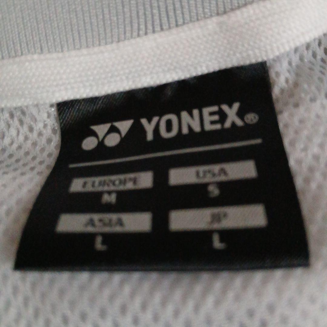 YONEX ホワイト Vネック 長袖ウェア JP L