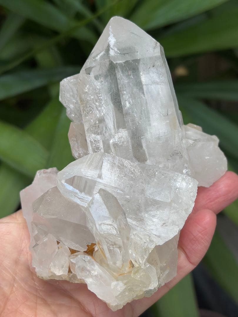 インド　マニハール水晶クラスター　636g クローライト　透明度　ヒマラヤ水晶
