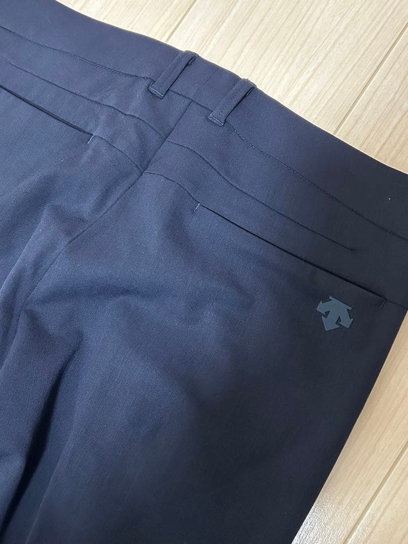 【美品】デサントゴルフ ウール混 ロングパンツ メンズ 79(M) ネイビー