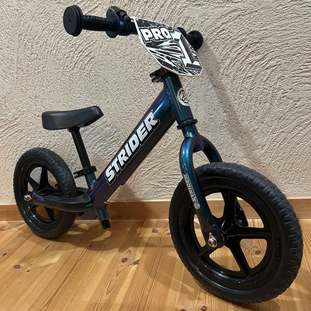 【美品】 STRIDER PRO 12インチ メタリックアクア バランスバイク