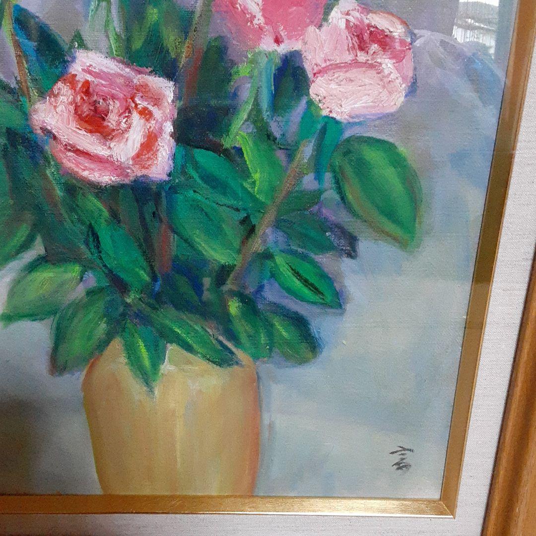油絵　バラ　薔薇　6号