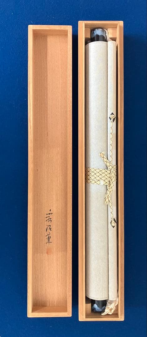 森田秀治【朝顔】紙本　掛軸　共箱（師：伊東深水）