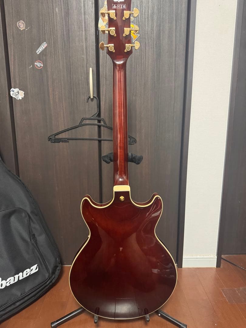 Ibanez AMH90QM TBL フルアコギター 限定カラー　ケースセット
