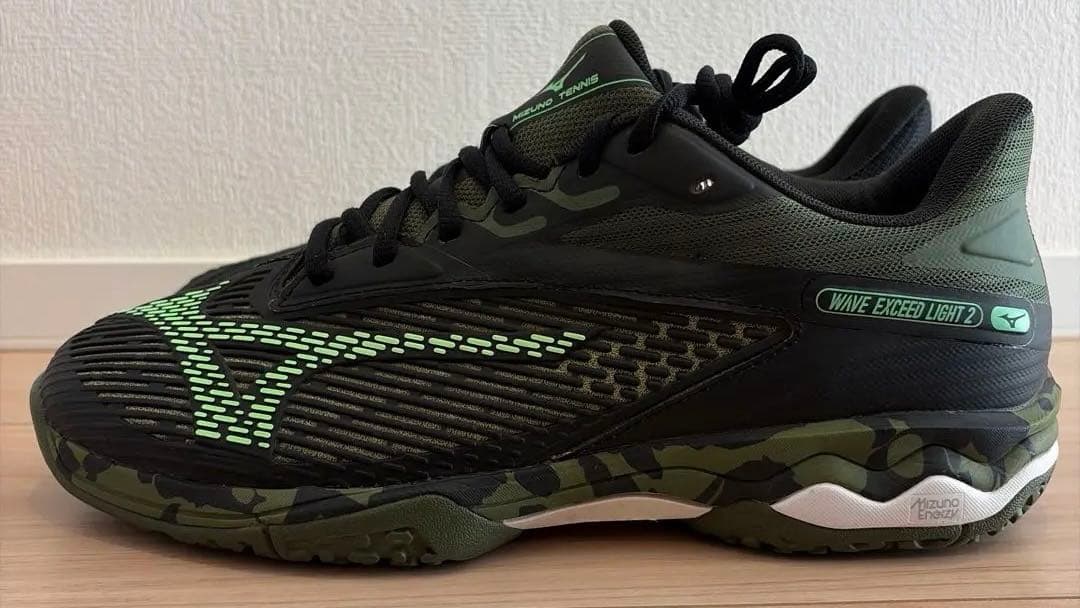 MIZUNO WAVE EXCEED LIGHT 2 テニスシューズ 黒×迷彩
