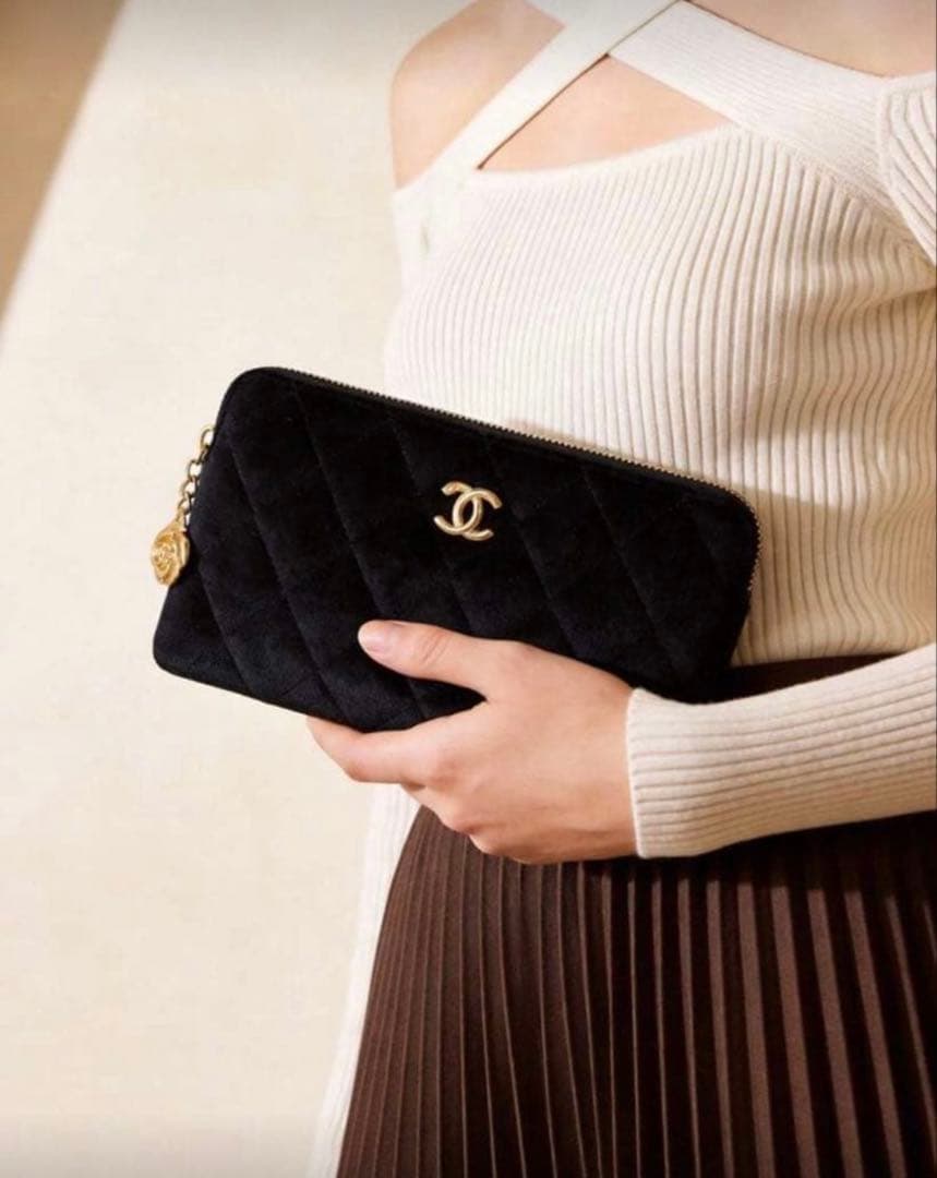 【正規非売品】CHANEL ノベルティ　シャネル　ベルベット　コスメポーチ