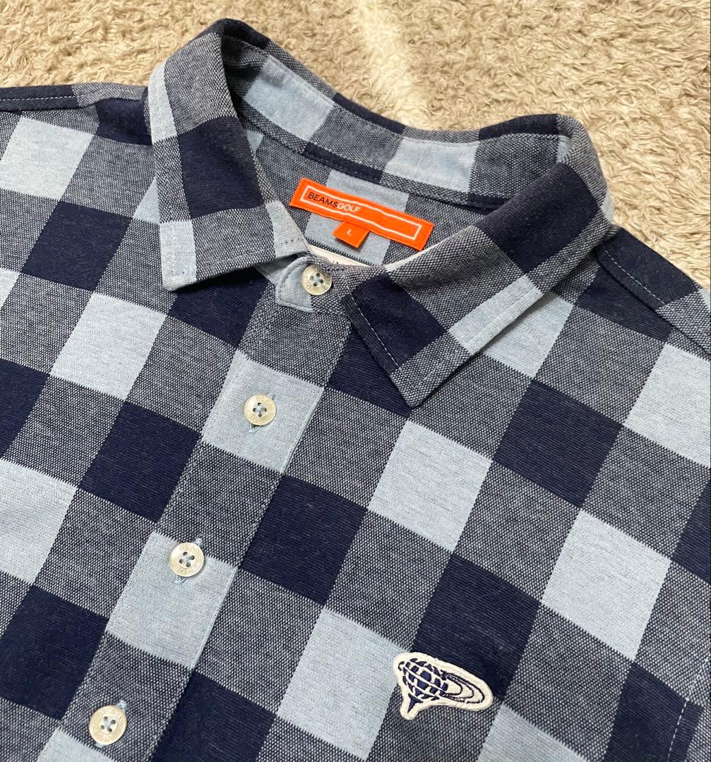 BEAMS GOLF ORANGE LABEL ネルチェック ポロシャツ