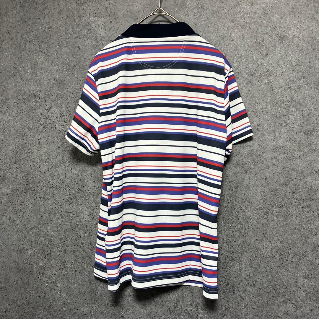 25年　ADABAT NAVY 吸水速乾/接触冷感 マルチボーダーモックネックT