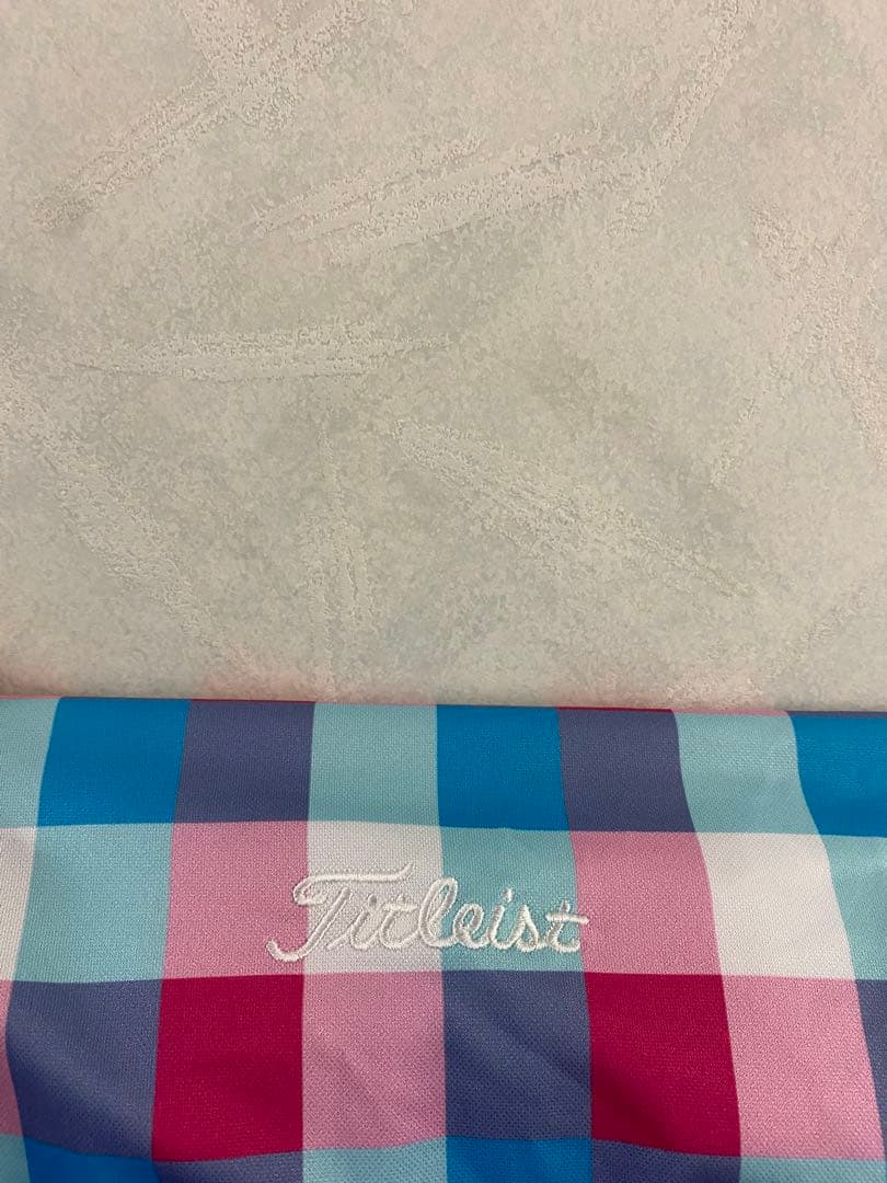 美品 Titleist ポロシャツ 3L 総柄 ブロックチェック 吸汗 速乾