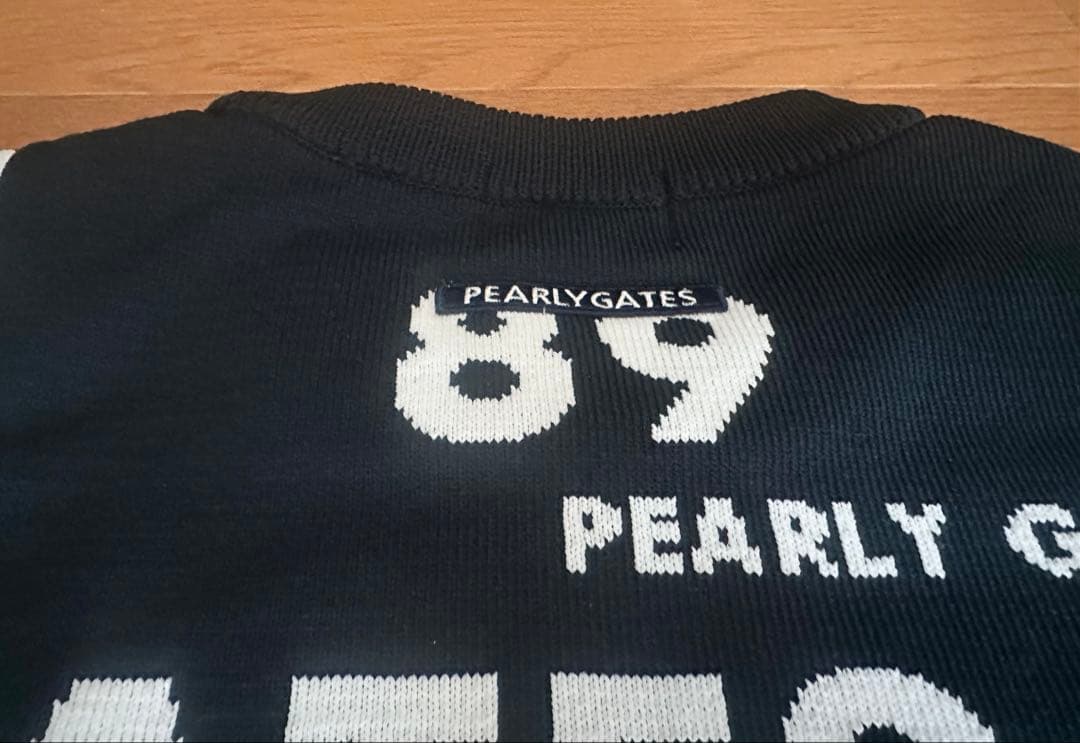 超美品！PEARLY GATES ロゴセーター 総柄 ブラック サイズ0