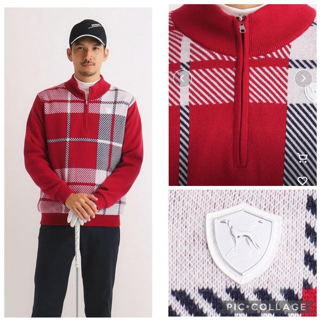 【adabat golf】リバーシブル ハーフジップセーター/ 防風