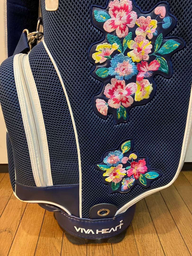 VIVA HEART レディース キャディーバック ブルーに花柄 ビバハート