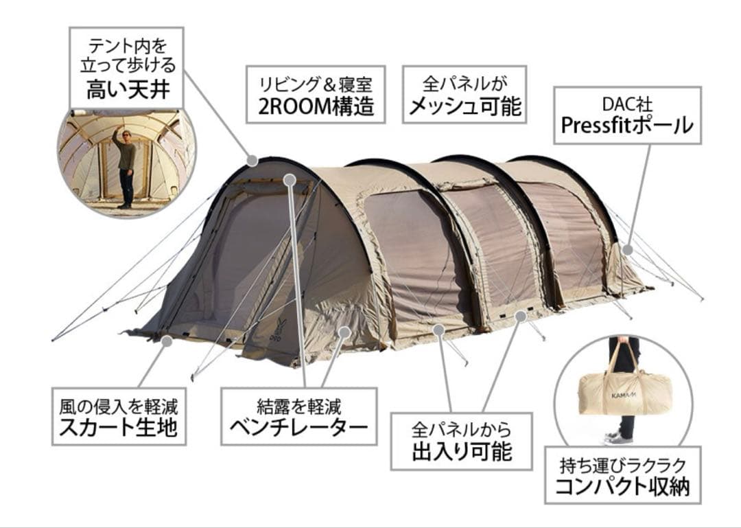 カマボコテント３Ｍ、チーズタープＭ【チーカマ】