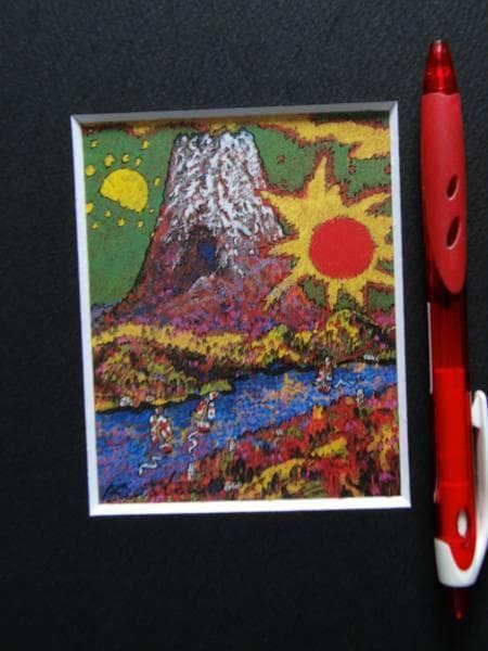絹谷幸二、富嶽朝陽、希少画集・額装画、新品・日本製額縁付、状態良好
