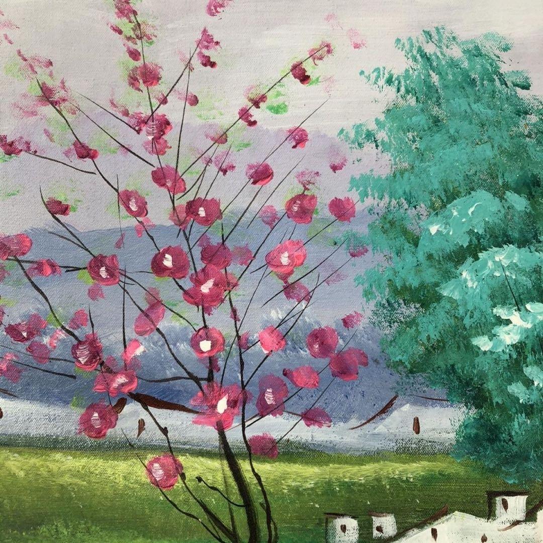 手描き 油画 風景画 インテリア 絵画 約100×70cm