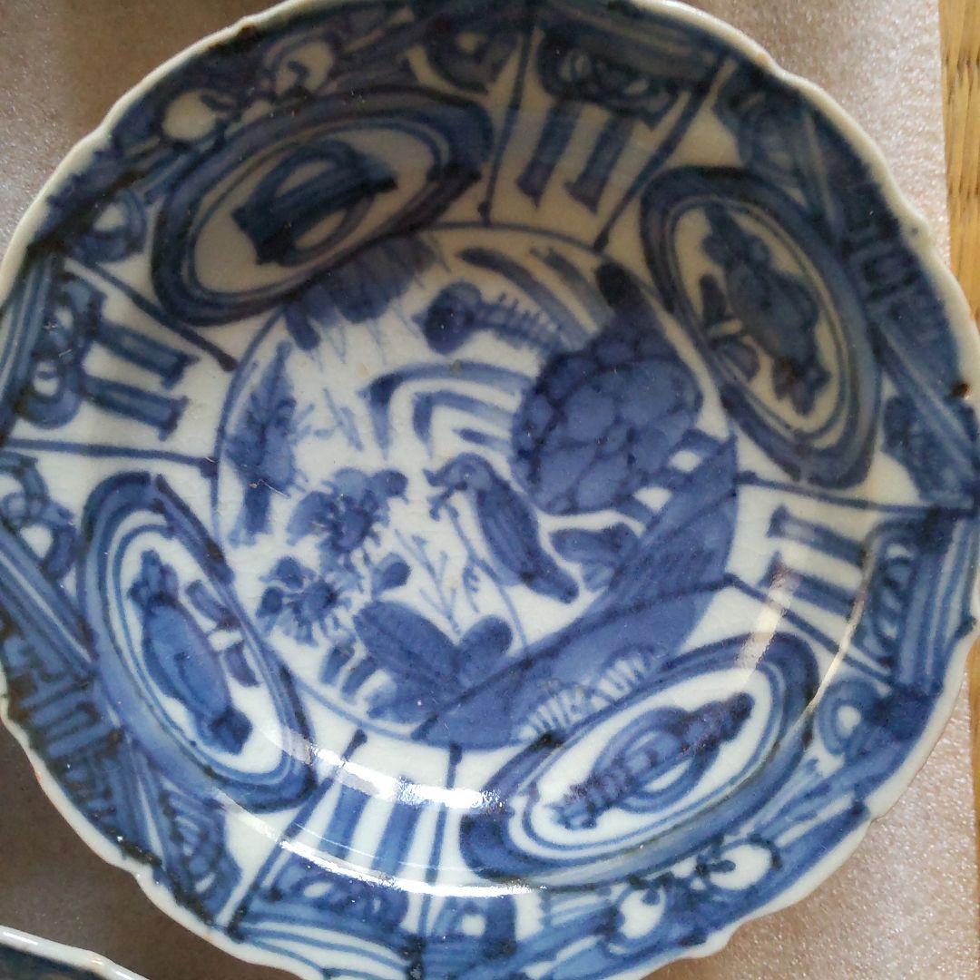古染付？　手塩皿5枚　中国　明時代末