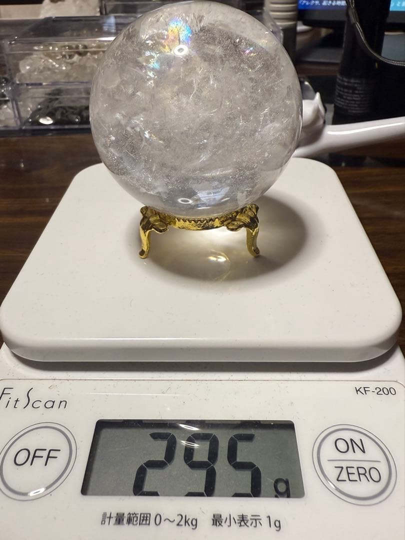 【天然】虹入り水晶丸玉★スフィア