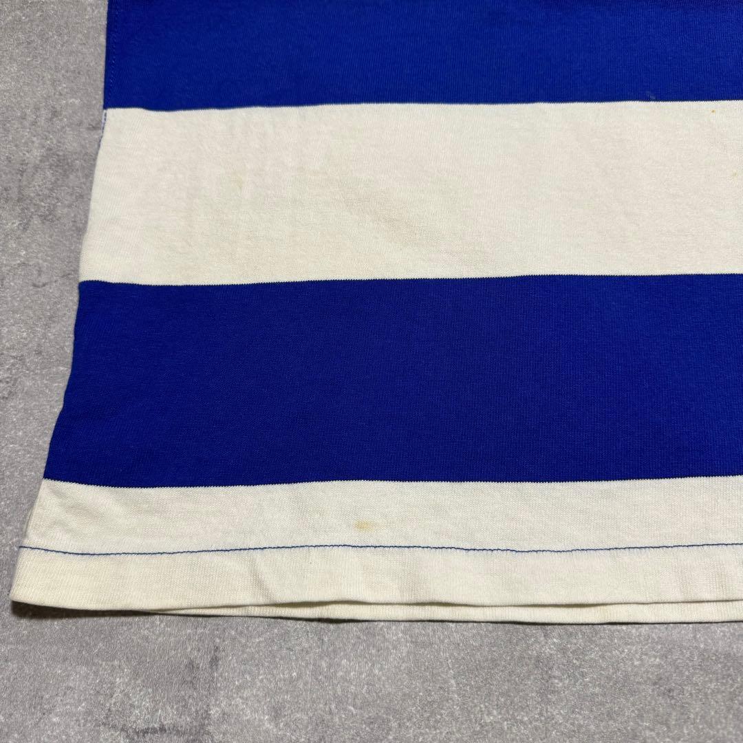 ポロラルフローレン ボーダーラガーシャツ　青　白