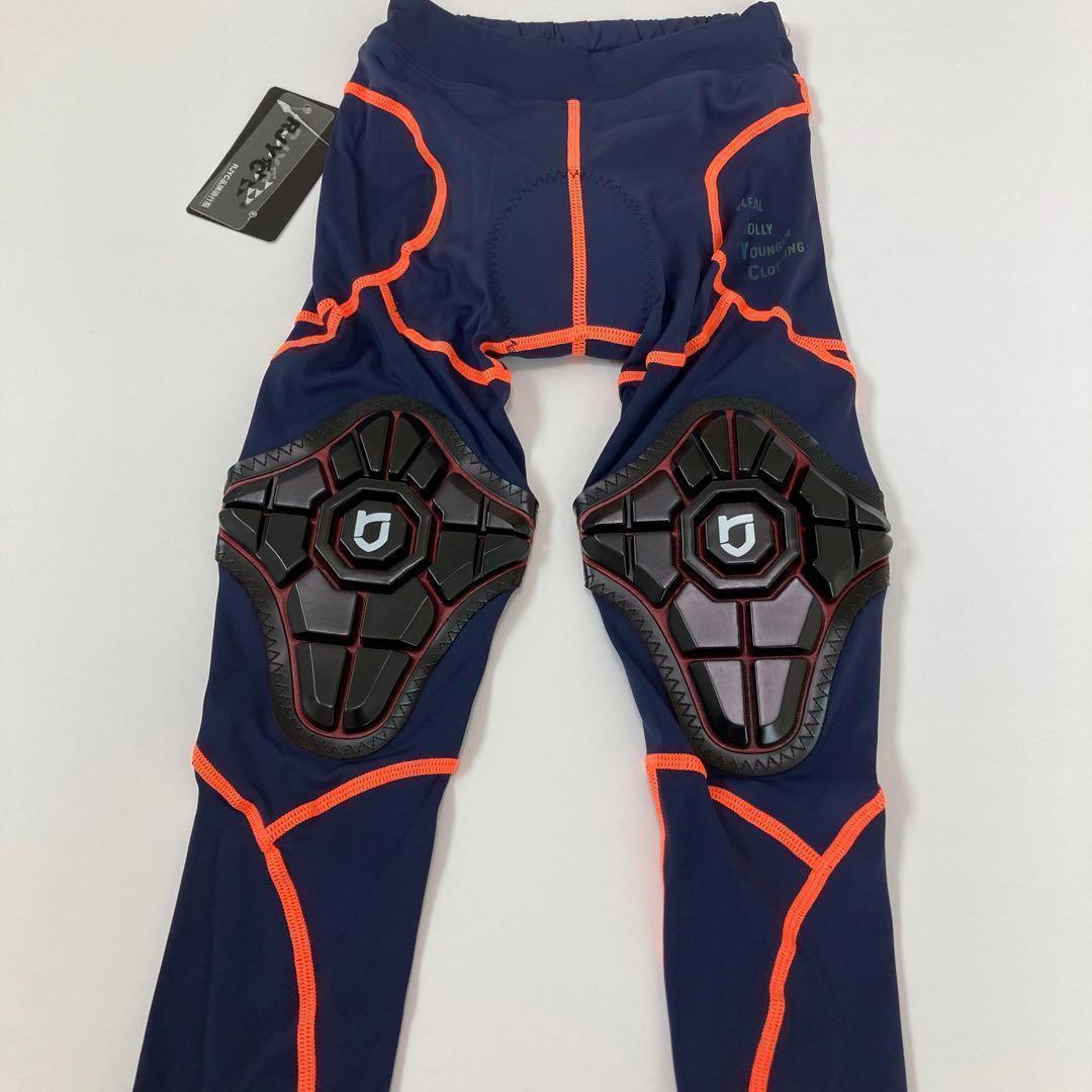 【新品】サイクルパンツ XLサイズ ネイビー×オレンジ ランバイク ストライダー
