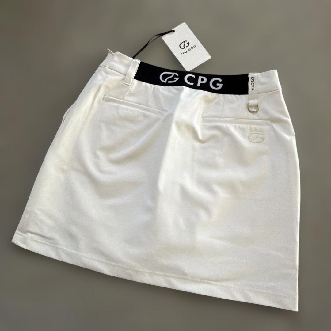 【新品タグ付】 CPG♪ホワイト スカート サイドスリット インナーパンツ一体型