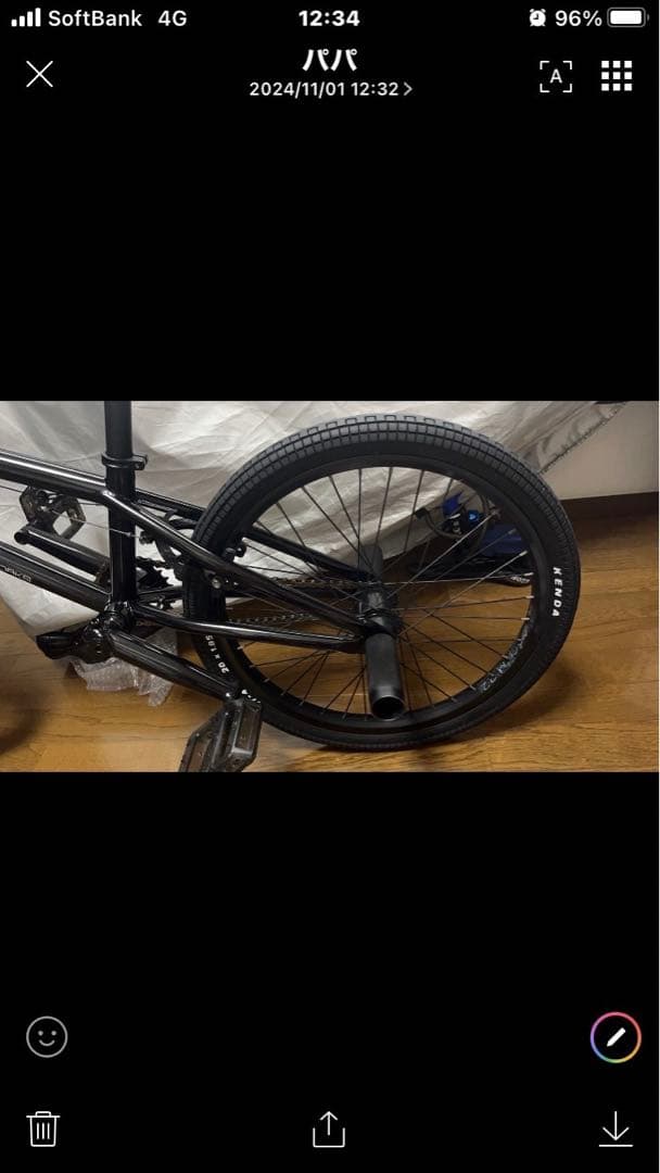 BMX自転車 黒 赤サドル KENDAタイヤ　motelworks 20インチ