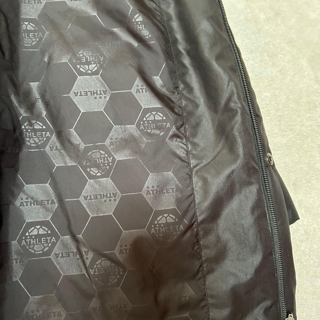 ATHLETA ブラック ベンチコート L スポーツ観戦 スポーツ サッカー