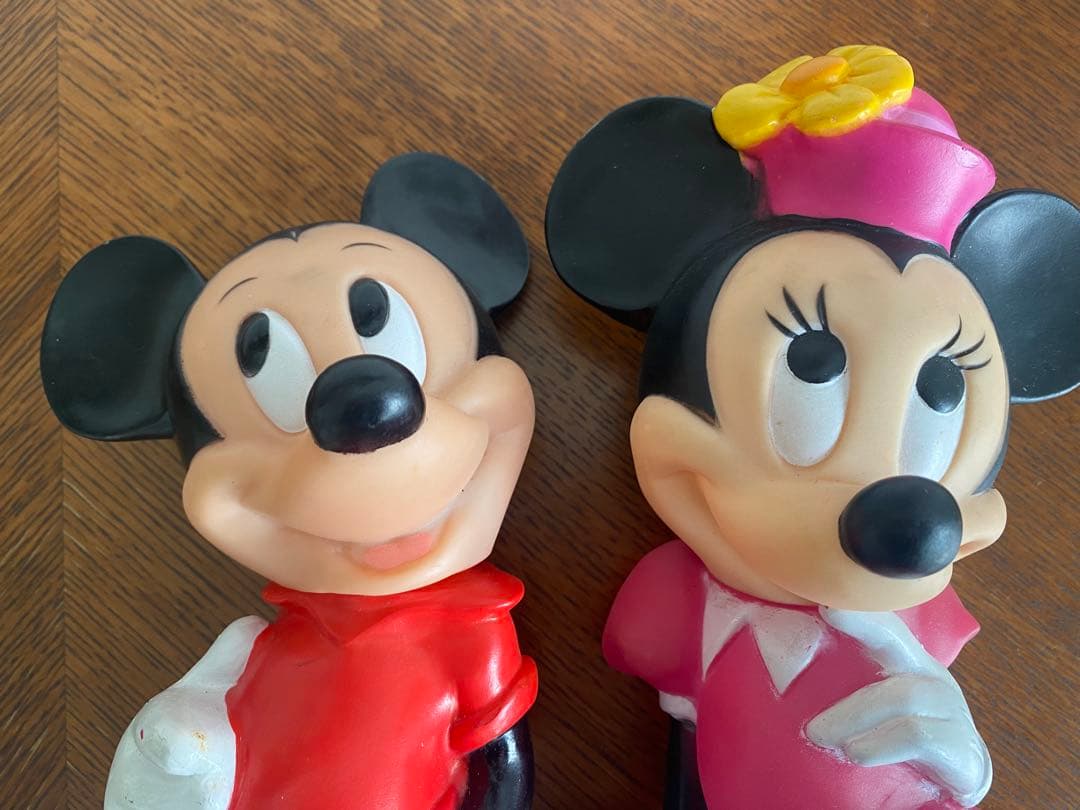 ディズニー ミッキー、ミニー ソフビ貯金箱 レトロ 70年～80年ヴィンテージ