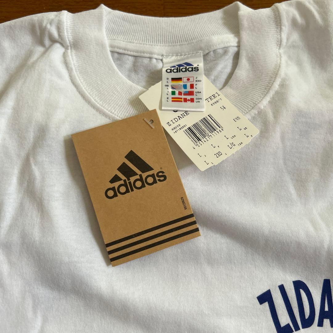 希少！【 デッドストック 】 00s adidas ジダン Tシャツ L 白
