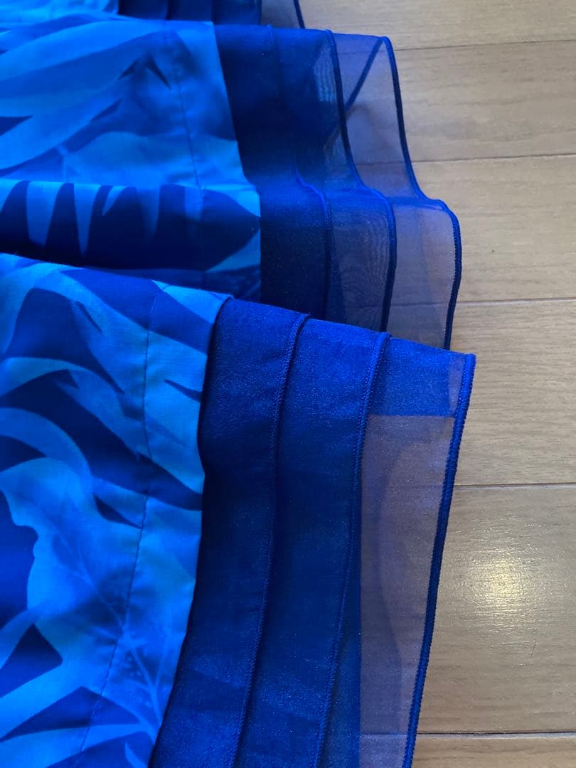 BLUEHEAVENお仕立てフラダンス伸縮ベルベットとパウスカートセットアップ