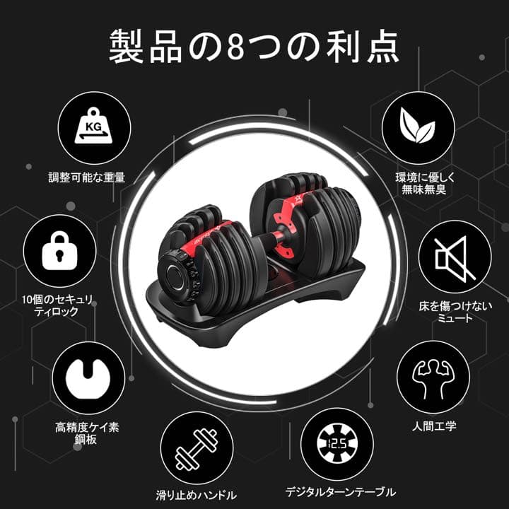 お得セット可変式ダンベル 24kgx2個とトレーニングベンチ