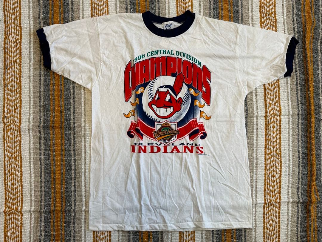 【デッドストック】90年代MLBメジャーリーグインディアンスチャンピオンTシャツ
