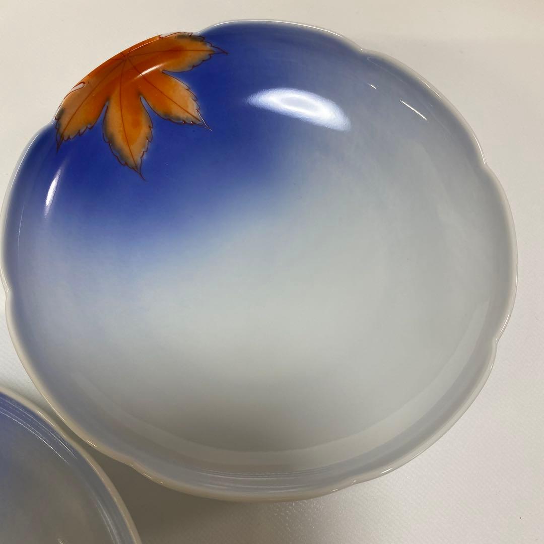 深川製磁　天青の紅葉　銘々皿　5枚セット　もみじ　紅葉　小皿　皿　銘々皿揃