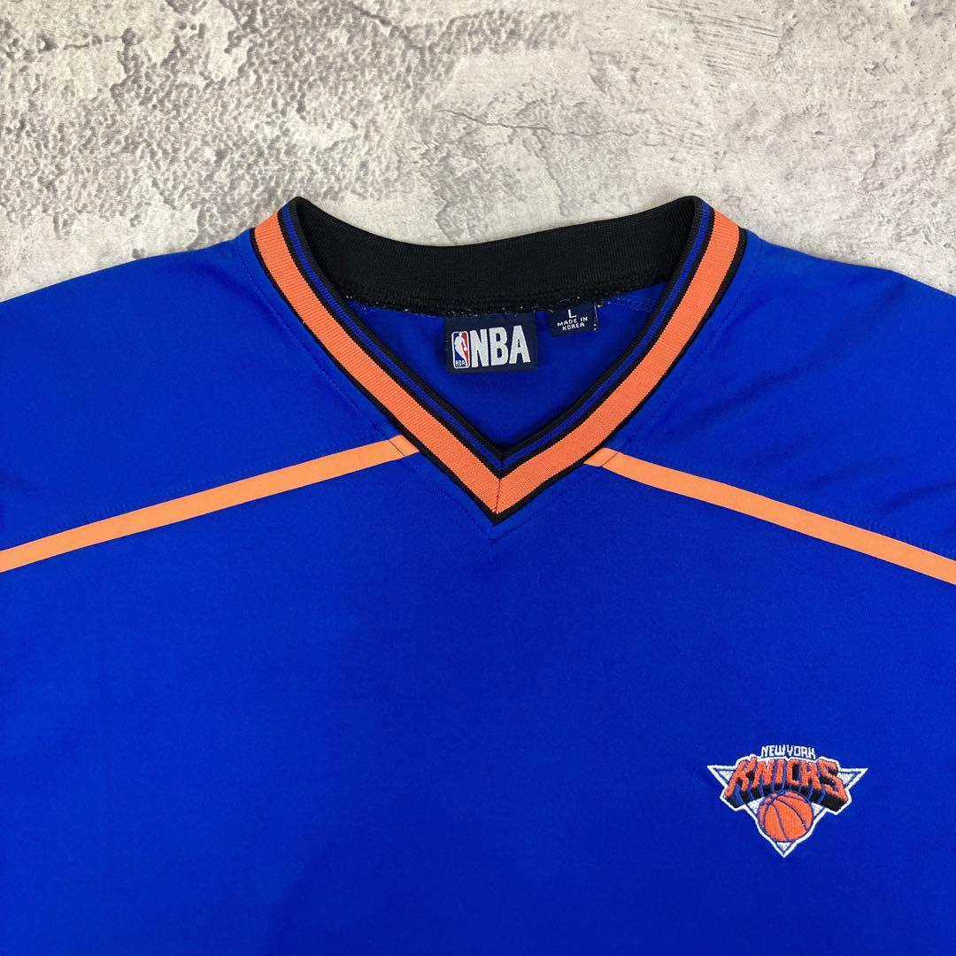 NBA ニューヨーク・ニックス 長袖シューティングシャツ 韓国製 古着 刺繍ロゴ