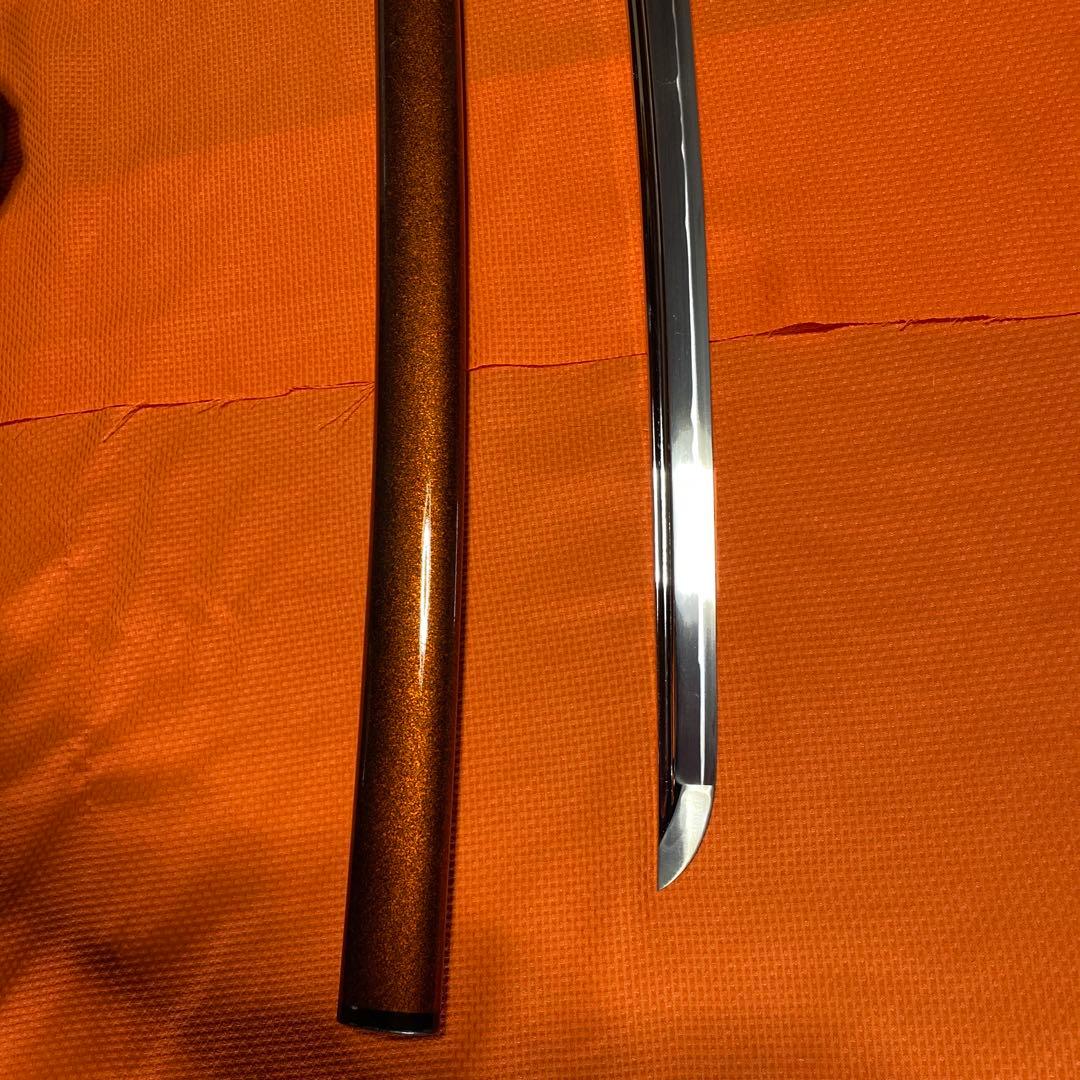 高級居合大刀 黒柄 金塗梅図木瓜黒鍔 梨地呂鞘