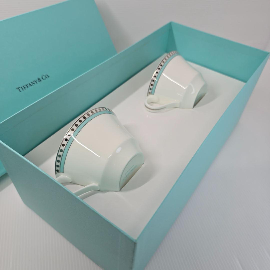 新品未使用 ティファニー Tiffany プラチナブルーバンド カップソーサー