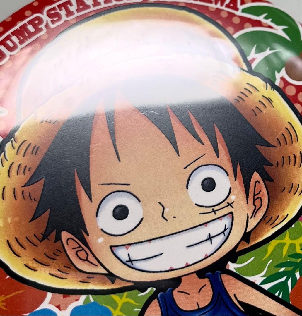 ワンピース ジャンプステーション 沖縄 どデカ缶バッジ ルフィ