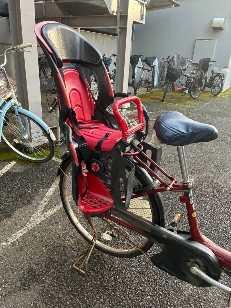 YAMAHA 赤 シティサイクル チャイルドシート付き