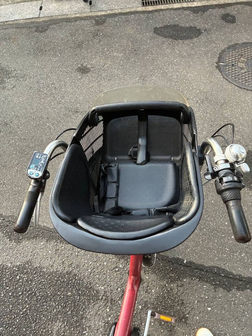 YAMAHA 赤 シティサイクル チャイルドシート付き