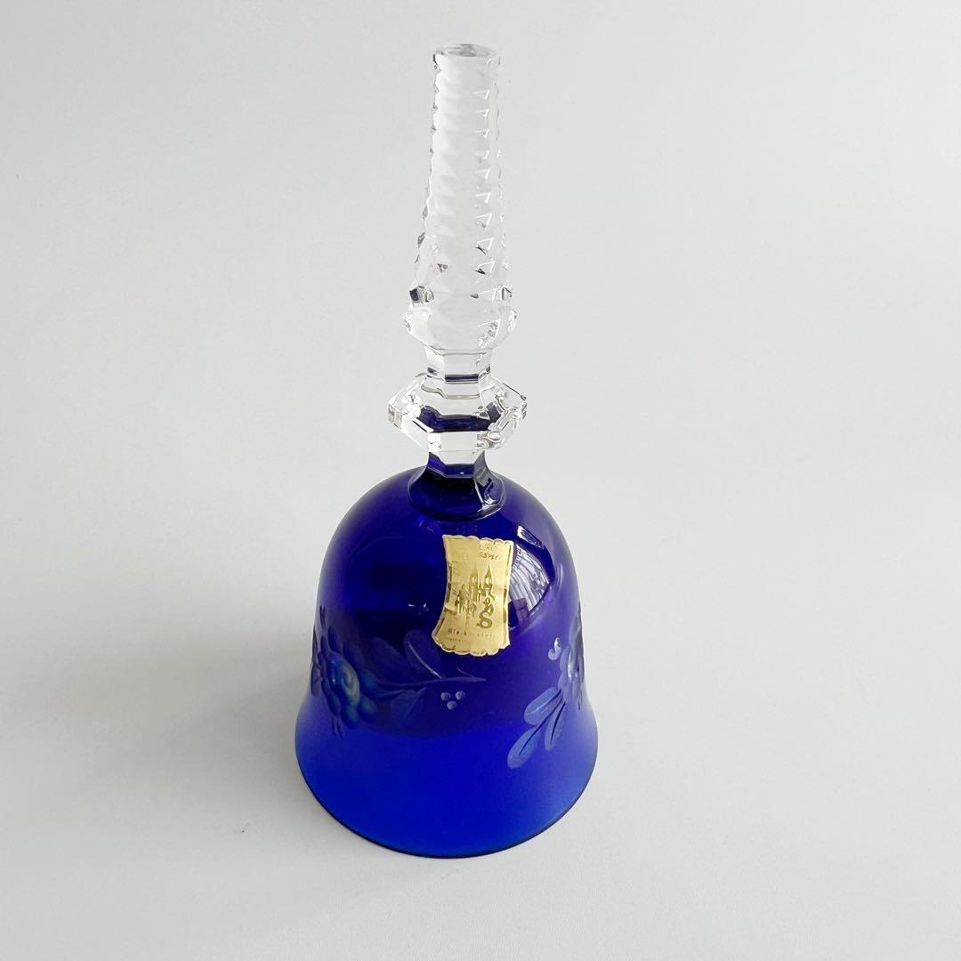美品 Meiseen crystal マイセンクリスタル ディナーベル ブルー