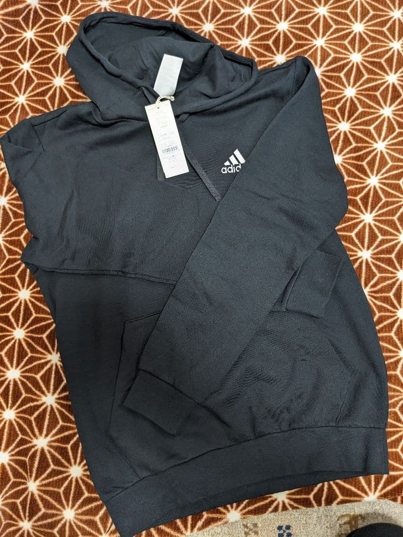 adidas ブラック スウェット上下セット　XLサイズ　裏起毛　黒　メンズ
